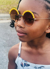 Round Flower Sunglasses